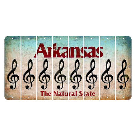 Arkansas Diamond Cut License Plate Strips (Set of 8) Music Note