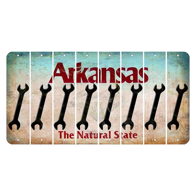 Arkansas Diamond Cut License Plate Strips (Set of 8) Wrench