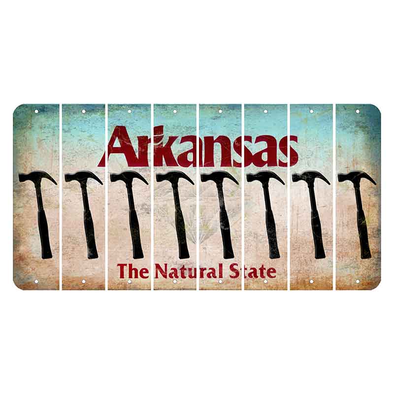 Arkansas Diamond Cut License Plate Strips (Set of 8) Hammer