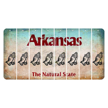 Arkansas Diamond Cut License Plate Strips (Set of 8) Praying Hands