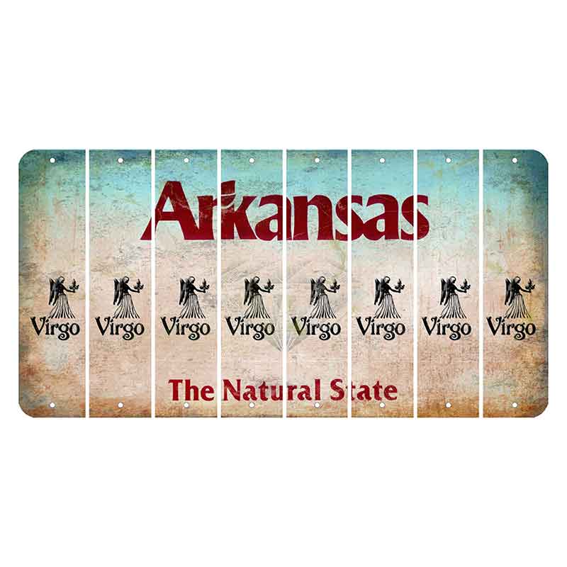 Arkansas Diamond Cut License Plate Strips (Set of 8) Zodiac Sign - Virgo