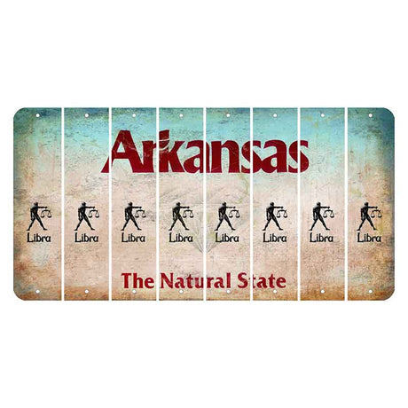 Arkansas Diamond Cut License Plate Strips (Set of 8) Zodiac Sign - Libra