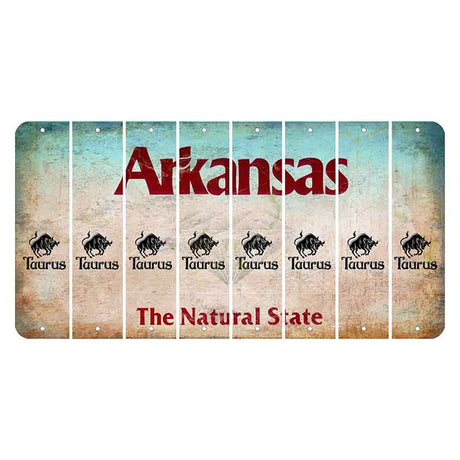 Arkansas Diamond Cut License Plate Strips (Set of 8) Zodiac Sign - Taurus