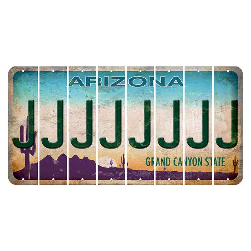 Arizona Desert Scene Cut License Plate Strips (Set of 8) J