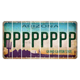 Arizona Desert Scene Cut License Plate Strips (Set of 8) P