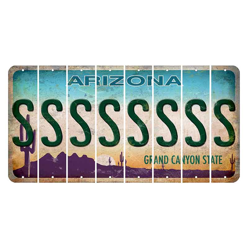 Arizona Desert Scene Cut License Plate Strips (Set of 8) S