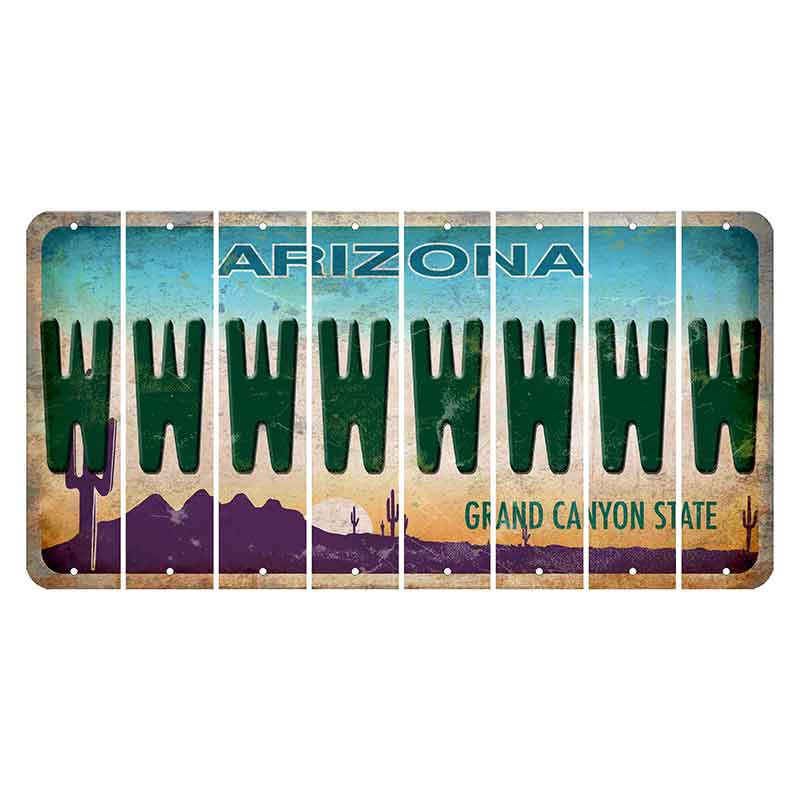 Arizona Desert Scene Cut License Plate Strips (Set of 8) W