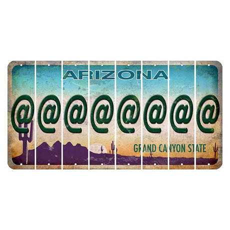 Arizona Desert Scene Cut License Plate Strips (Set of 8) At Sign