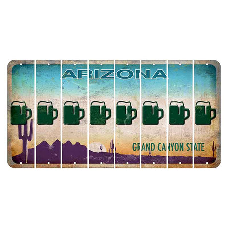 Arizona Desert Scene Cut License Plate Strips (Set of 8) Beer Mug