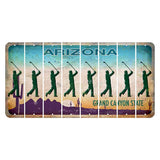Arizona Desert Scene Cut License Plate Strips (Set of 8) Male Golfer
