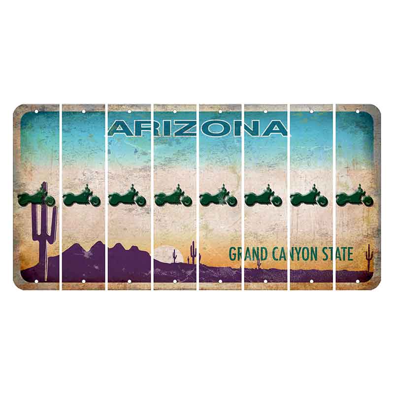 Arizona Desert Scene Cut License Plate Strips (Set of 8) Motorcycle