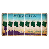 Arizona Desert Scene Cut License Plate Strips (Set of 8) State Silhouette