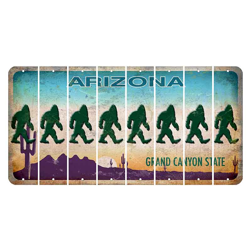 Arizona Desert Scene Cut License Plate Strips (Set of 8) Bigfoot