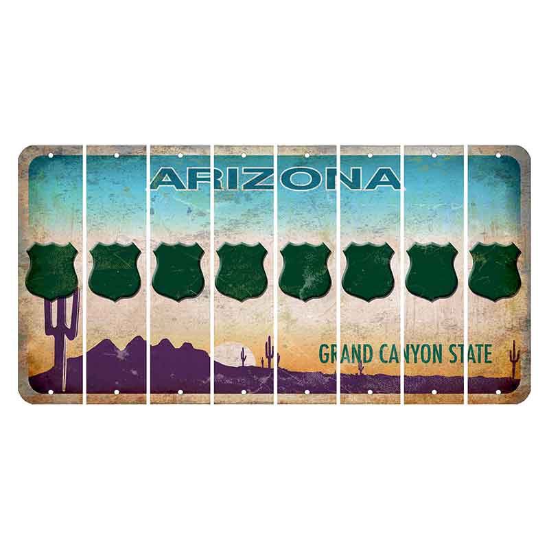 Arizona Desert Scene Cut License Plate Strips (Set of 8) Police Badge