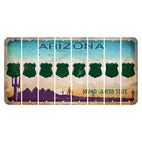 Arizona Desert Scene Cut License Plate Strips (Set of 8) Police Badge