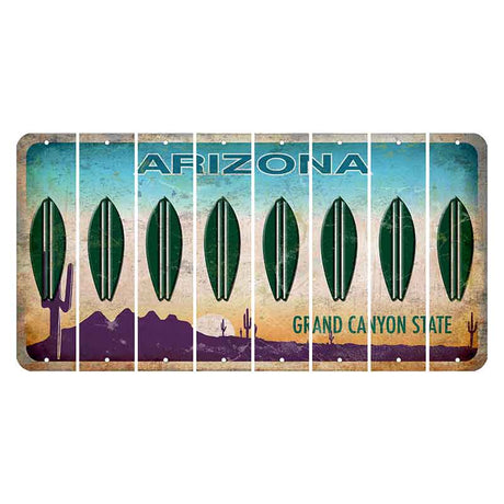 Arizona Desert Scene Cut License Plate Strips (Set of 8) Surfboard