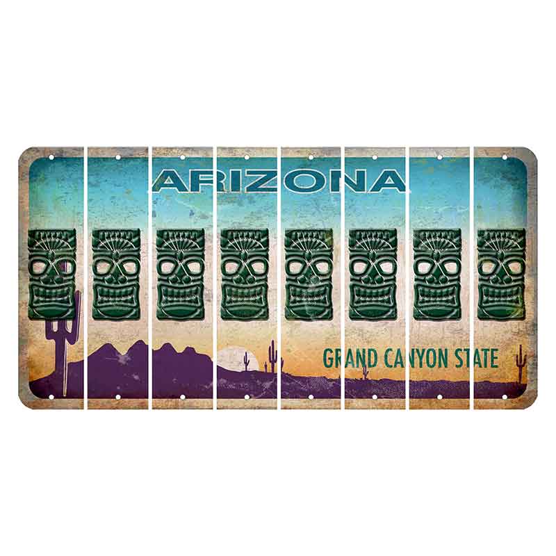 Arizona Desert Scene Cut License Plate Strips (Set of 8) Tiki