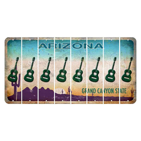 Arizona Desert Scene Cut License Plate Strips (Set of 8) Guitar