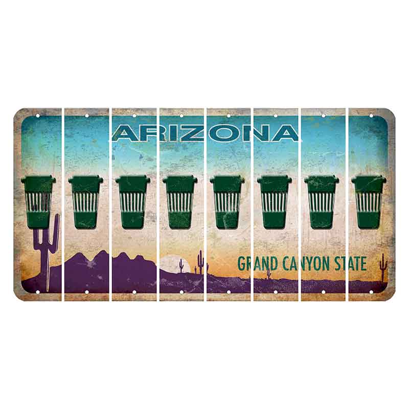 Arizona Desert Scene Cut License Plate Strips (Set of 8) Latte