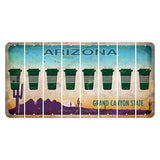Arizona Desert Scene Cut License Plate Strips (Set of 8) Latte