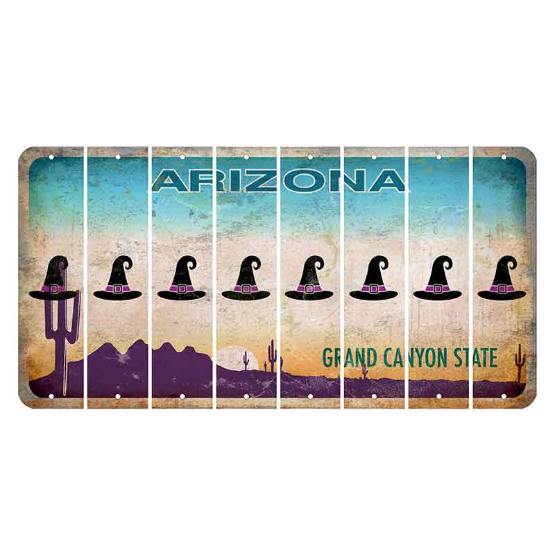 Arizona Desert Scene Cut License Plate Strips (Set of 8) Witches Hat