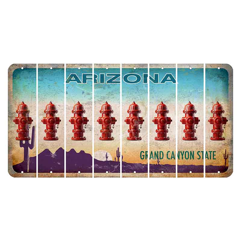 Arizona Desert Scene Cut License Plate Strips (Set of 8) Fire Hydrant