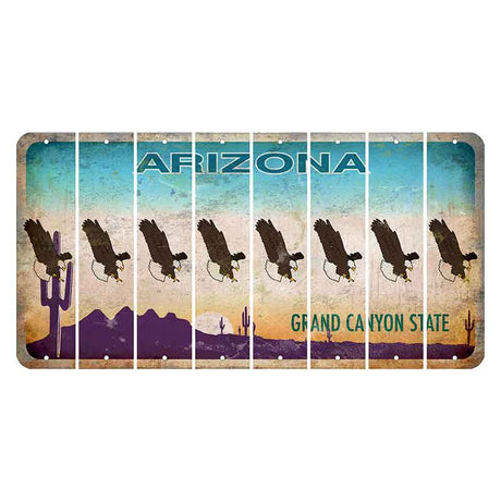 Arizona Desert Scene Cut License Plate Strips (Set of 8) Bald Eagle