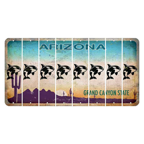 Arizona Desert Scene Cut License Plate Strips (Set of 8) Whale