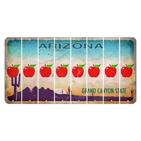 Arizona Desert Scene Cut License Plate Strips (Set of 8) Apple