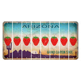 Arizona Desert Scene Cut License Plate Strips (Set of 8) Strawberry