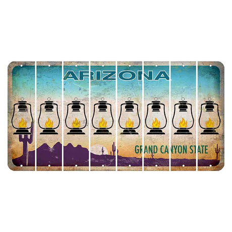 Arizona Desert Scene Cut License Plate Strips (Set of 8) Lantern