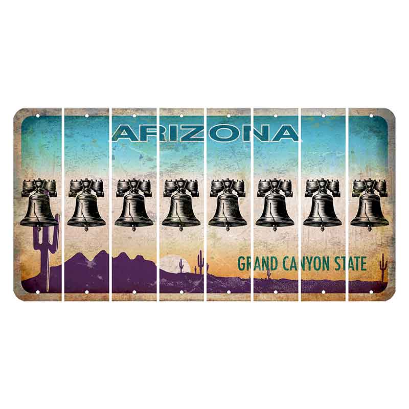 Arizona Desert Scene Cut License Plate Strips (Set of 8) Liberty Bell