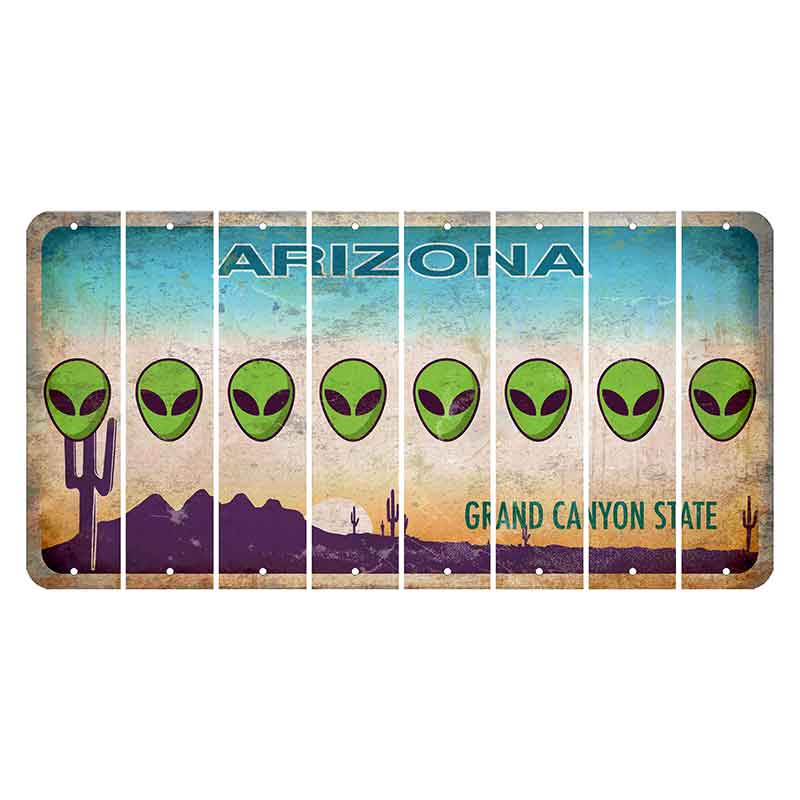 Arizona Desert Scene Cut License Plate Strips (Set of 8) Alien