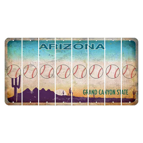 Arizona Desert Scene Cut License Plate Strips (Set of 8) Baseball