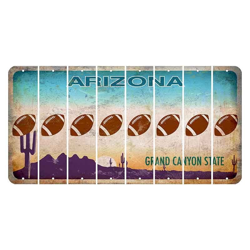 Arizona Desert Scene Cut License Plate Strips (Set of 8) Football