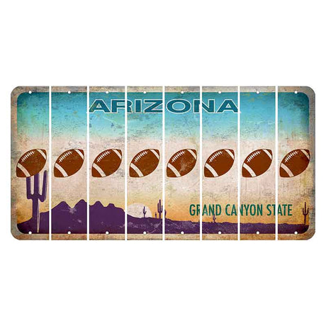 Arizona Desert Scene Cut License Plate Strips (Set of 8) Football