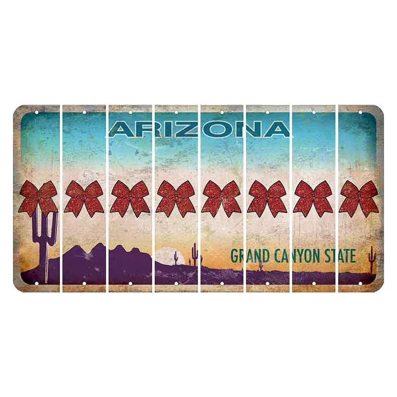 Arizona Desert Scene Cut License Plate Strips (Set of 8) Cheer Bow