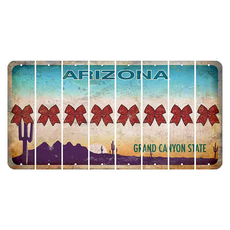 Arizona Desert Scene Cut License Plate Strips (Set of 8) Cheer Bow