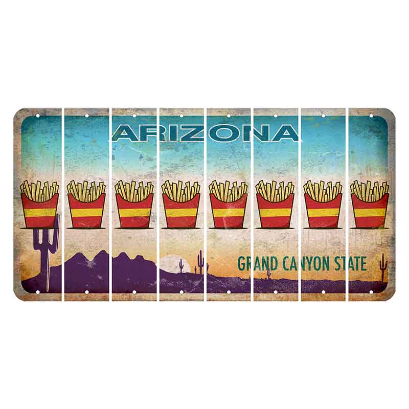 Arizona Desert Scene Cut License Plate Strips (Set of 8) French Fries