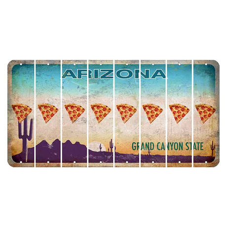 Arizona Desert Scene Cut License Plate Strips (Set of 8) Pizza