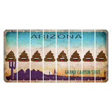 Arizona Desert Scene Cut License Plate Strips (Set of 8) Emoji - Poop