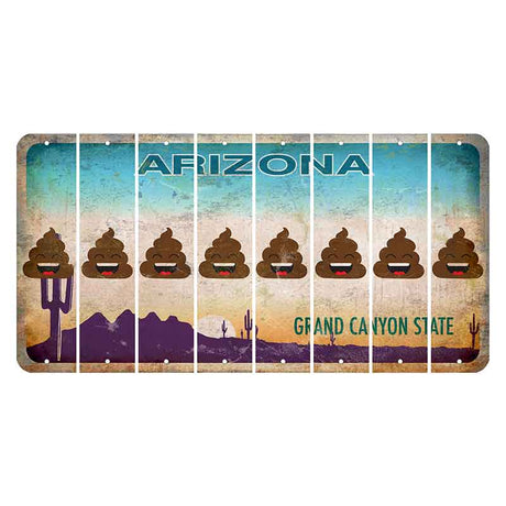 Arizona Desert Scene Cut License Plate Strips (Set of 8) Emoji - Poop