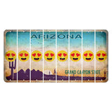 Arizona Desert Scene Cut License Plate Strips (Set of 8) Emoji - Heart Eyes