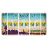 Arizona Desert Scene Cut License Plate Strips (Set of 8) Emoji - Crying
