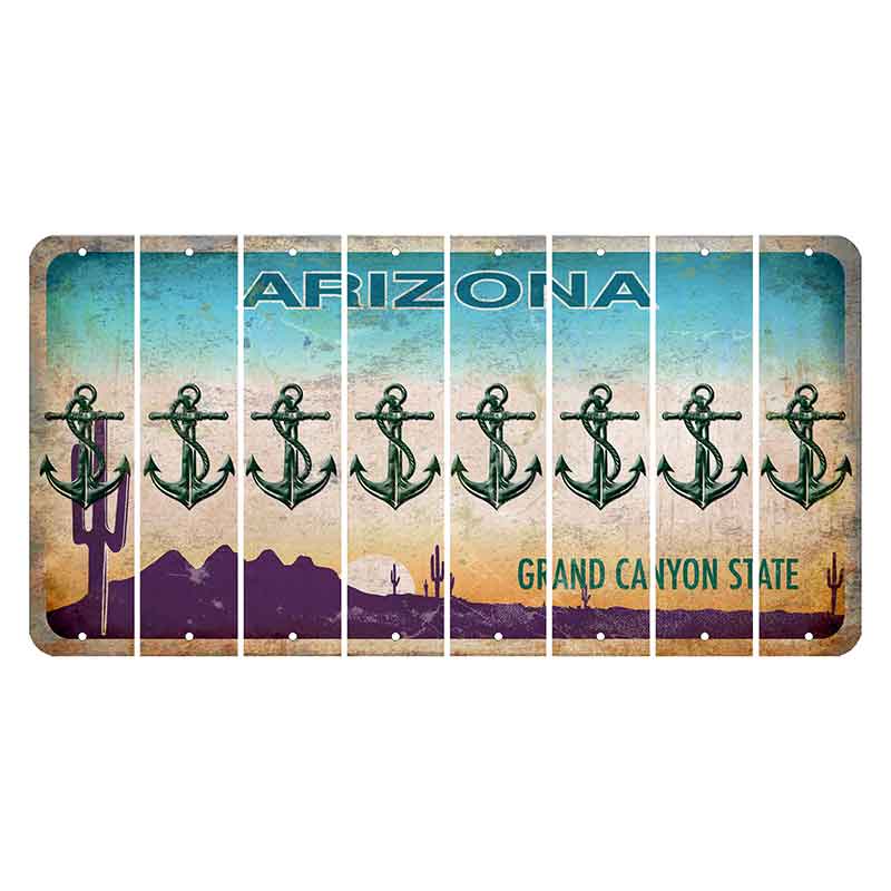 Arizona Desert Scene Cut License Plate Strips (Set of 8) Boat Anchor