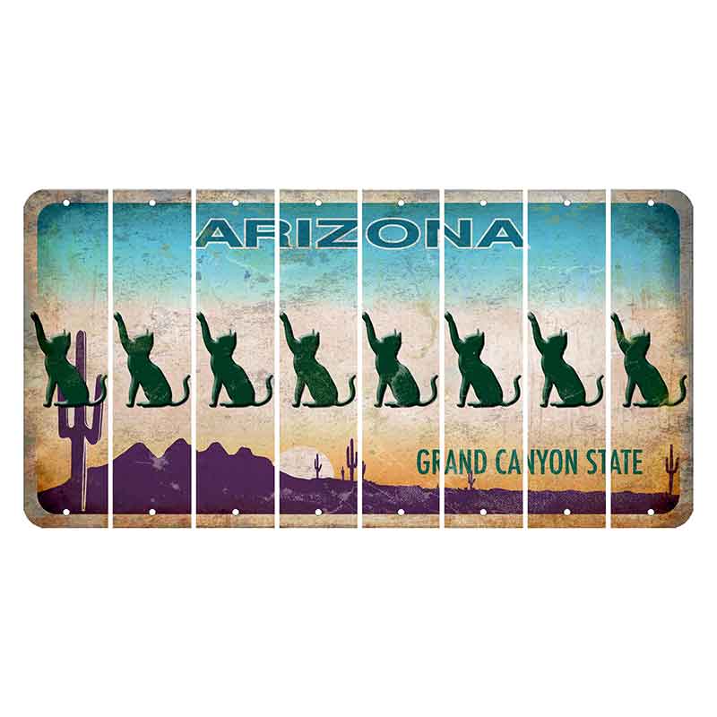 Arizona Desert Scene Cut License Plate Strips (Set of 8) Cat