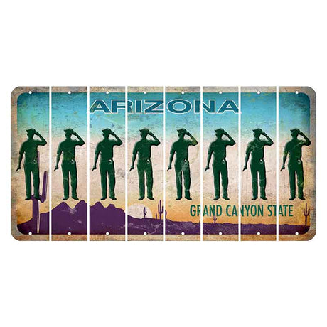 Arizona Desert Scene Cut License Plate Strips (Set of 8) Police Officer
