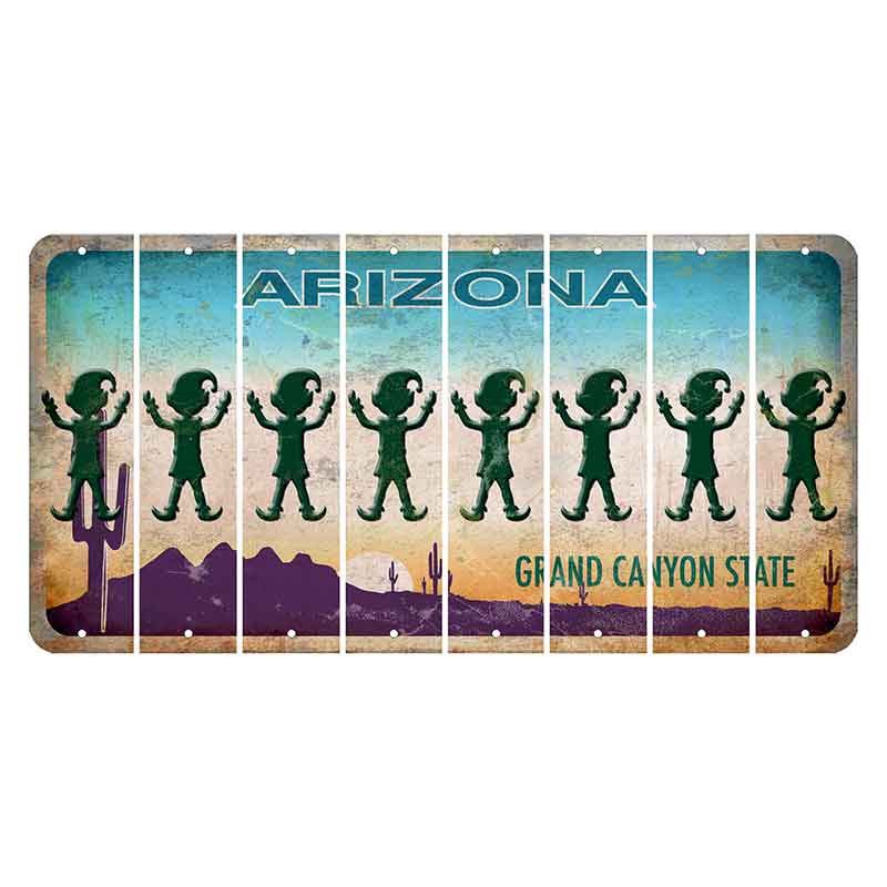 Arizona Desert Scene Cut License Plate Strips (Set of 8) Elf