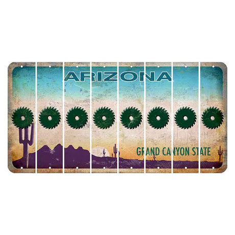 Arizona Desert Scene Cut License Plate Strips (Set of 8) Saw Blade