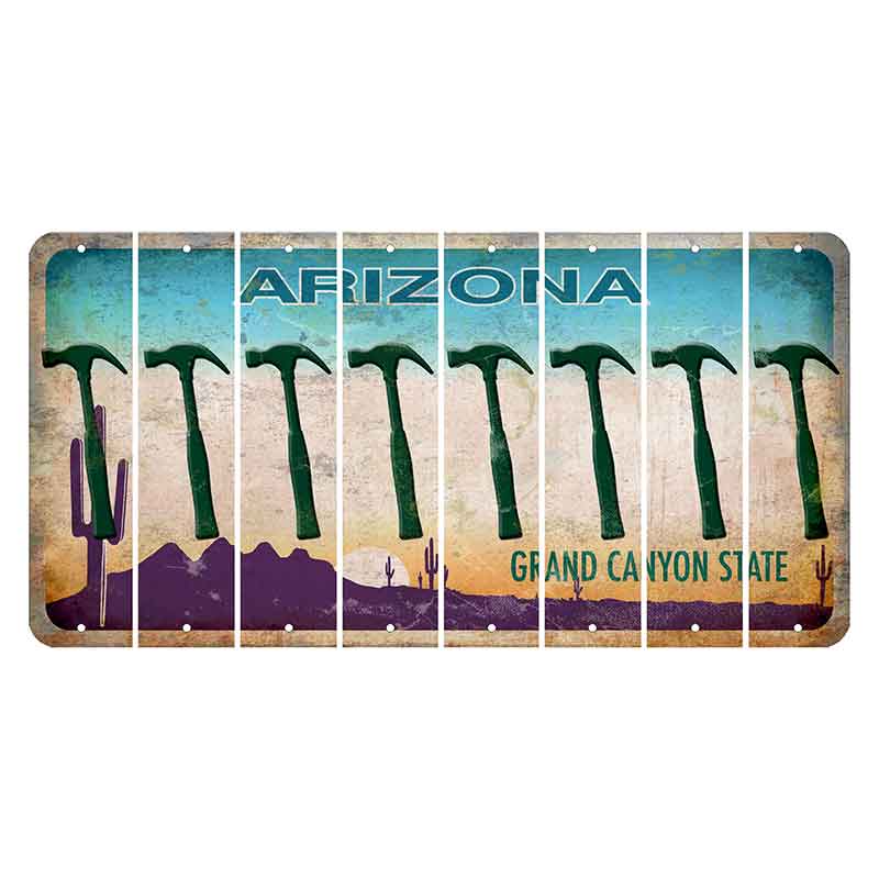 Arizona Desert Scene Cut License Plate Strips (Set of 8) Hammer